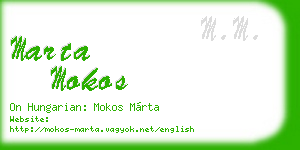 marta mokos business card